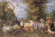 Jan Brueghel The Elder The Animals entering the Ark oil painting on canvas